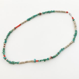 ナバホ族 ターコイズ ビーズ ネックレス（42cm）/Navajo Turquoise