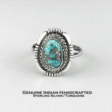 画像1: ネイティブアメリカン ナバホ族 ノービンジョンソン作 ハンドメイド スターリングシルバー リング 19号/Native American Navajo Norvin Johnson Sterling Silver Handmade Ring (1)