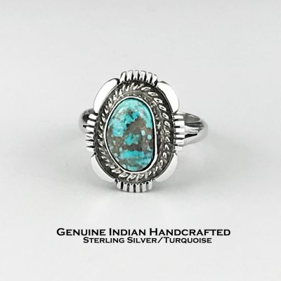 画像1: ネイティブアメリカン ナバホ族 ノービンジョンソン作 ハンドメイド スターリングシルバー リング 19号/Native American Navajo Norvin Johnson Sterling Silver Handmade Ring