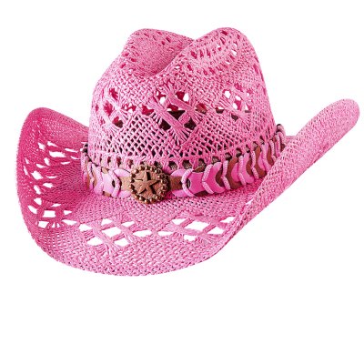 画像1: ブルハイド ウエスタン ストローハット ノーティガール（スター・ピンク）/Bullhide Cowboy Straw Hat Naughty Girl(Pink)