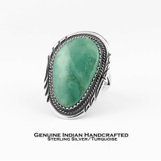 画像1: ネイティブアメリカン ナバホ族 ハーマンリー作 ハンドメイド スターリングシルバー ターコイズ リング 9.5号/Native American Navajo HARMAN LEE Sterling Silver Turquoise Handmade Ring (1)