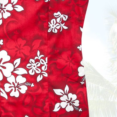 画像2: ハワイアン ドレス ワンピース アメリカ・ハワイ製(レッド・ホワイトハイビスカス/レディース)/Hawaiian Dress(Women's)