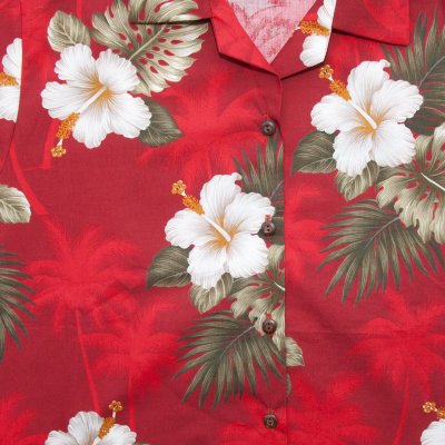 画像2: レディース アロハシャツ アメリカ・ハワイ製(レッド・ホワイト・グリーン)大きいサイズもあり/Aloha Shirt(Women's)