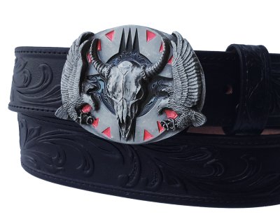 画像2: バッファロースカル アメリカンイーグル ベルト バックル(グレー)/Siskiyou Belt Buckle Buffalo Skull