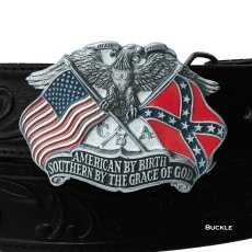 画像1: アメリカンイーグル CSA アメリカ連合国旗・星条旗 ベルト バックル/Belt Buckle (1)