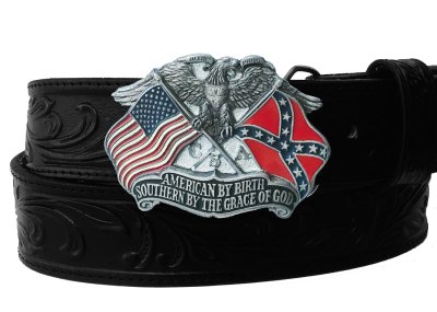 画像2: アメリカンイーグル CSA アメリカ連合国旗・星条旗 ベルト バックル/Belt Buckle