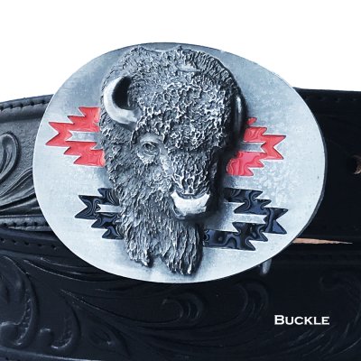 画像1: バッファロー ベルト バックル（シルバー）/Siskiyou Belt Buckle Baffalo