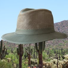 画像1: メッシュクラウン サファリ ハット（オリーブ）/Dorfman Pacific Mesh Crown Safari Hat(Olive) (1)