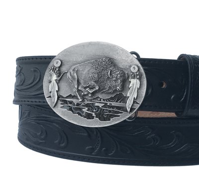 画像2: バッファロー&フェザー ネイティブ サウスウエスト ベルト バックル/Siskiyou Belt Buckle Buffalo