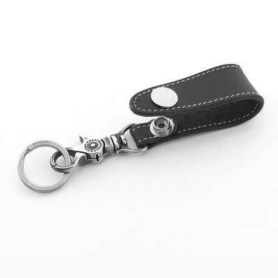 画像2: ファニー ラティーゴ レザー ループ キーホルダー(ブラック)/Funny Latigo Leather Loop Key Holder(Black)