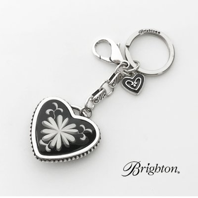 画像1: ブライトン ハート キーホルダー キーリング ハンドバッグ チャーム アメリカン アクセサリー(ブラック・シルバー)/Brighton Collectibles Key Fob Handbag Charm