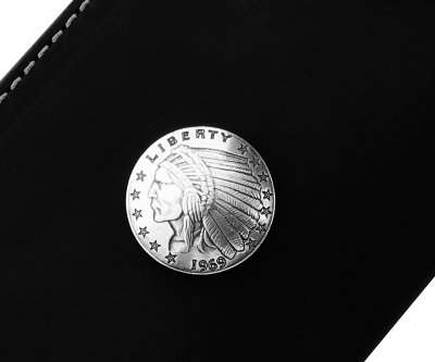 画像1: ファニー インディアン チーフ コンチョ（シルバー）/Funny 31mm Indian Chief  Replica Concho(Silver)