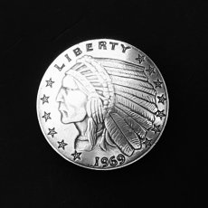 画像1: ファニー インディアン チーフ コンチョ（シルバー）/Funny 31mm Indian Chief  Replica Concho(Silver) (1)