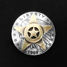 画像1: ファニー インディアン チーフ スター コンチョ/Funny 31mm Indian Chief Replica Star Concho (1)