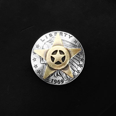 画像1: ファニー インディアン チーフ スター コンチョ/Funny 31mm Indian Chief Replica Star Concho