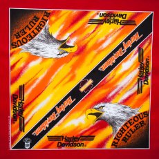 画像1: ハーレーダビッドソン バンダナ（レッド・RIGHTEOUS RULER）/Harley Davidson Bandana (1)
