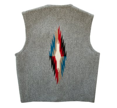 画像2: オルテガ ベスト 42・アメリカ チマヨ 100%ウール手織り/CHIMAYO ORTEGA'S HAND WOVEN 100% ALL WOOL VEST