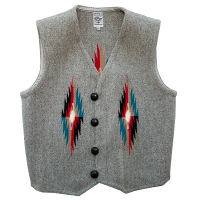 画像1: オルテガ ベスト 42・アメリカ チマヨ 100%ウール手織り/CHIMAYO ORTEGA'S HAND WOVEN 100% ALL WOOL VEST
