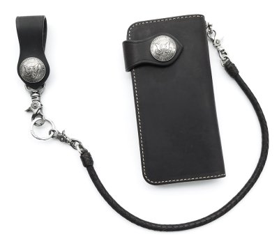 画像2: ファニー レザー ウォレットレーン ワレットチェーン 8本編み 50cm(ブラック)/Funny Lether Wallet Rein 8-50(Black)