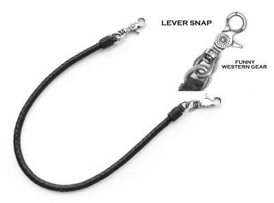 画像3: ファニー レザー ウォレットレーン ワレットチェーン 8本編み 50cm(ブラック)/Funny Lether Wallet Rein 8-50(Black)