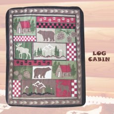 画像1: ログキャビン フリース・スローブランケット/Fleece Throw(LogCabin) (1)