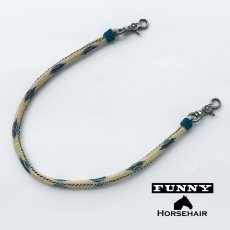 画像1: ファニー ホースヘアー 馬毛 ウォレットレーン ワレットチェーン HH-50cm（タン・ターコイズ）/Funny Horsehair Wallet Rein (1)