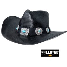 画像1: ブルハイド ウエスタン ストローハット ア ナイト トゥ シャイン（ブラック/シルバー・ターコイズコンチョ）/Bullhide Straw Cowboy Hat A Night To Shine(Black) (1)
