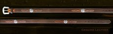 画像4: ウエスタン スター レザーベルト（ブラウン）/Western Leather Belt(Brown) (4)