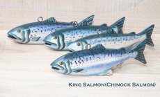 画像2: キング サーモン ハンドペイント 木製 フィッシュ オーナメント 置物/King Salmon Chinock Salmon Ornament (2)