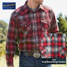 画像1: ペンドルトン ウエスタンシャツ（レッド・ブラック・ベージュオンブレ）/Pendleton Western Shirt (1)