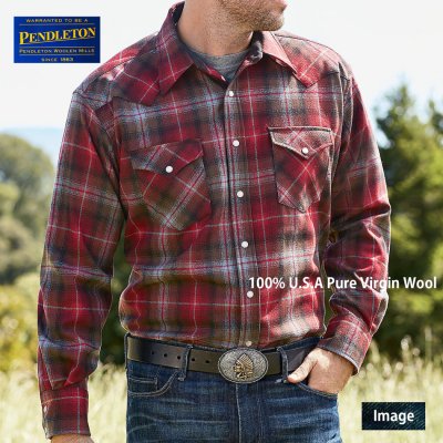 画像3: ペンドルトン ウエスタンシャツ(レッド・ブラック・ベージュオンブレ)/Pendleton Western Shirt