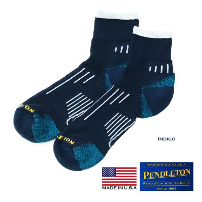 画像1: ペンドルトン ウール ソックス(インディゴ・ダークターコイズ)/Pendleton Socks(Indigo)
