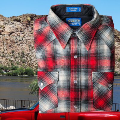 画像1: ペンドルトン ウエスタンシャツ(レッド・ブラック・ベージュオンブレ)/Pendleton Western Shirt