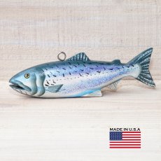 画像1: キング サーモン ハンドペイント 木製 フィッシュ オーナメント 置物/King Salmon Chinock Salmon Ornament (1)