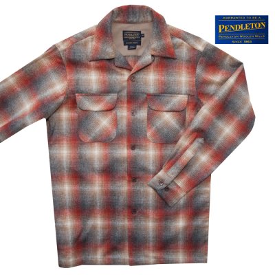 画像1: ペンドルトン ウールシャツ ボードシャツ レッド・タン・チャコールオンブレ XS(身幅52cm)/Pendleton Board Shirt(Red/Tan/Charcoal Ombre)