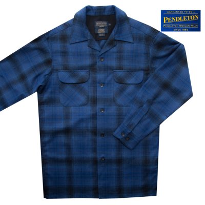 画像1: ペンドルトン ウールシャツ ボードシャツ ブルー・ブラックオンブレ XS・S・M/Pendleton Board Shirt(Blue/Black Ombre)