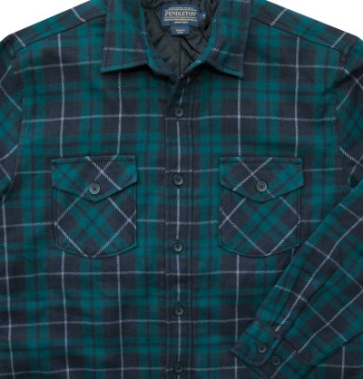 画像2: ペンドルトン キルトラインド レイクサイド シャツジャケット(ダークフォレストプラッド)S(身幅57cm)/Pendleton Lakeside Shirt Jacket(Dark Forest Plaid)