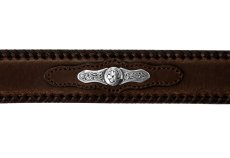 画像3: ノコナ レースエッジ コンチョインセット ウエスタン レザー ベルト（ブラウン）30/Nocona Lace Edge Concho Inset Genuine Leather Western Belt(Brown) (3)