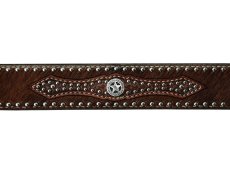 画像4: ノコナ プロシリーズ スター カーフヘアー ブラウンレザーオーバレイ ウエスタン レザー ベルト/Nocona Calf Hair Lone Star Conchos Western Belt (4)