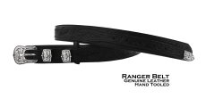 画像2: トニーラマ  ハンドトゥールドレザー&4ピース ウエスタン レンジャー ベルト（ブラック）36,38/Tony Lama Hand Tooled  Leather Western Ranger Belt(Black) (2)