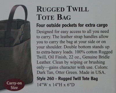 画像2: フィルソン トートバッグ（カーキ）/Filson Rugged Twill Tote Bag(Tan)