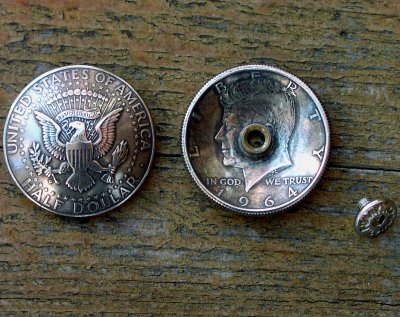 画像2: イーグル・50￠リバティウォーキングコインコンチョ（リバース）/50Cent LIBERTY WALKING COIN CONCHO(Reverse/Eagle)・31mm