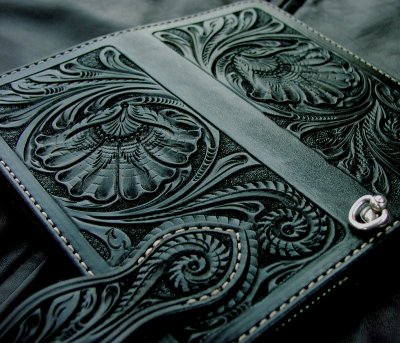 画像1: ファニー ライダース ウォレット（ハンドクラフトL）/Funny Rider's Wallet(Black)