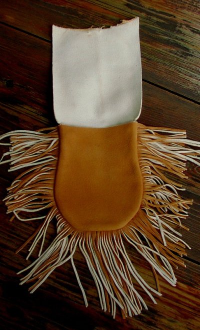 画像2: ディアスキン フリンジベルトポーチ（スモーク）/Deerskin Fringe Belt Pouch