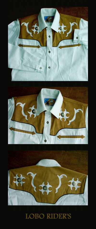 画像1: ロボライダース ウエスタンシャツ（ホワイト）/LOBO RIDER'S Western Shirt(White)