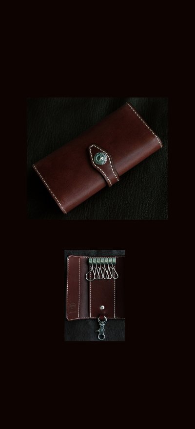 画像1: ファニー キーケース コードバン （ブラウン）/Funny Key Case Cordovan (Brown)