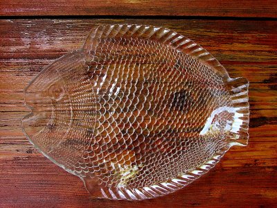 画像1: フィッシュ ガラス皿/Fish Glass Plate