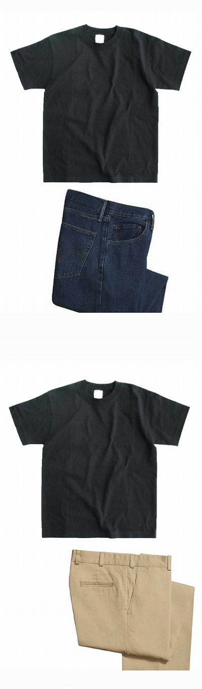 画像2: 半袖 Ｔシャツ 繰り返しの洗濯にも強く首の部分も伸びにくい（ブラック 無地 ）/Short Sleeve T-shirt(Black)