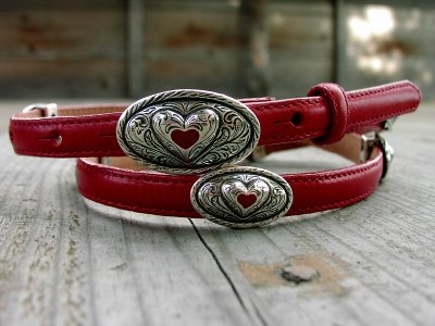 画像1: レディース ハート ベルト（レッド）/Heart Belt(Red)