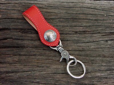 画像1: ファニー 5￠ループキーホルダー（ディアスキンレッド/インディアン）/Funny 5￠Loop Key Holder(Deerskin Red)